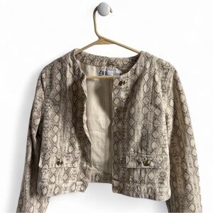 Zara Snake Print Cropped Jacket